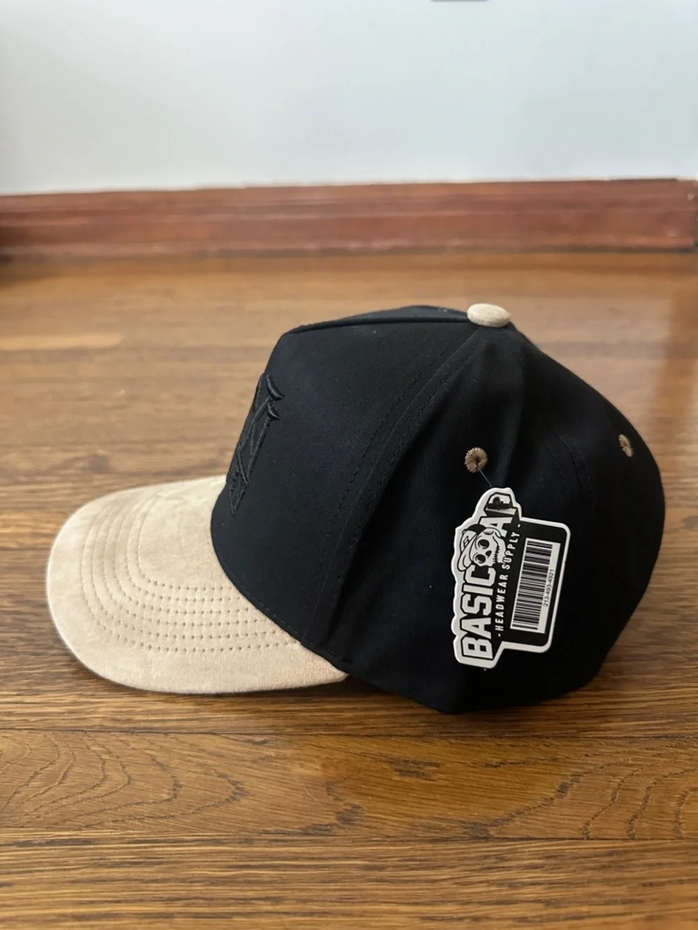 MAVEN Embroidered Logo Baseball Cap in Black and Taupe - Picture 2 of 3